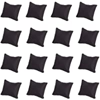PandaHall Elite 20 piezas de terciopelo almohada joyería reloj exhibición con esponja- negro rectángulo- 8-8 x 7-6 x 4-3…